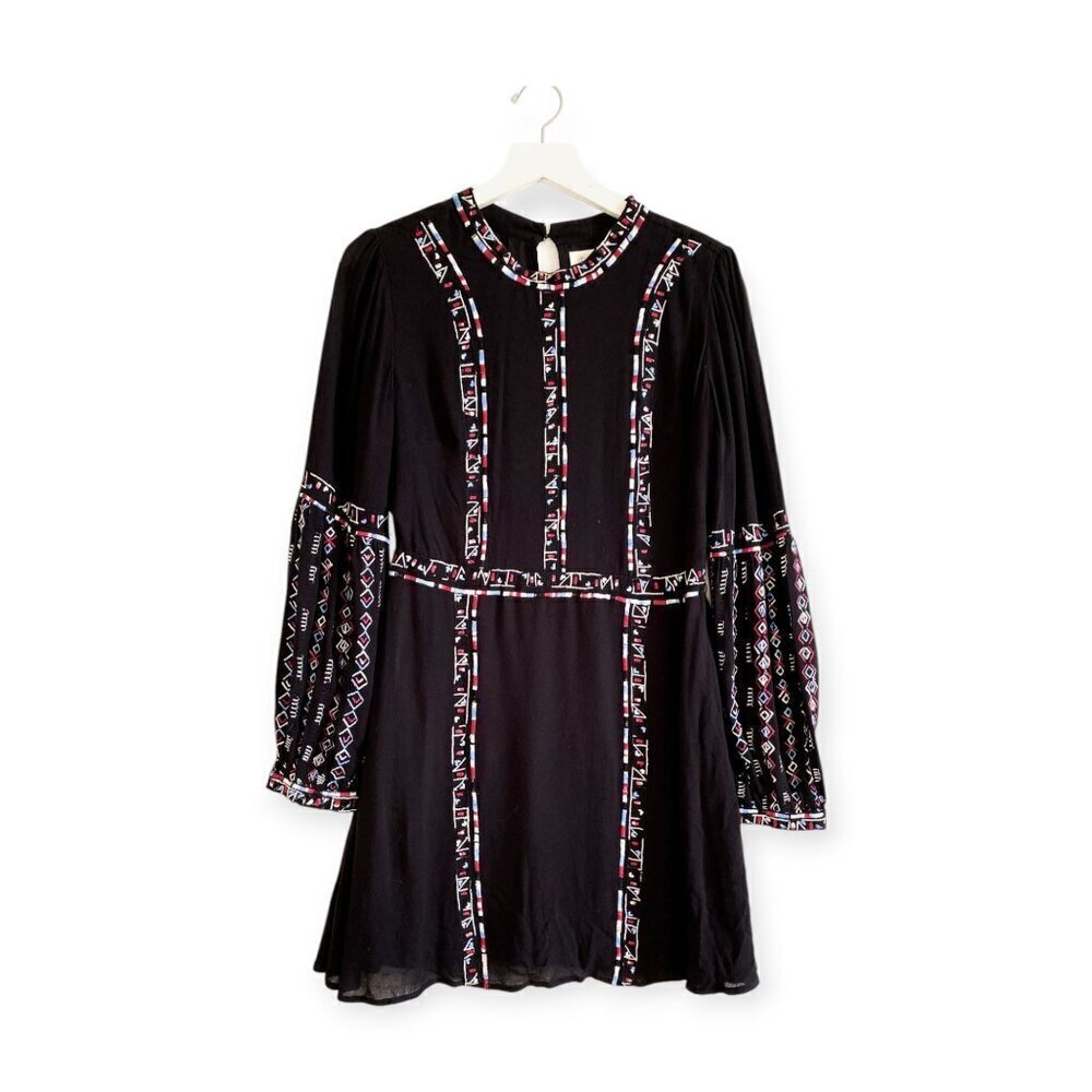 Rahi Cali Black Embroidered Mini Dress,  size M